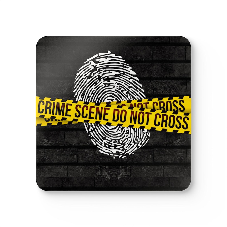 Investigador de la escena del crimen, examinador de huellas dactilares latentes, crimen real, regalo, forense, juego de posavasos de corcho imagen 1