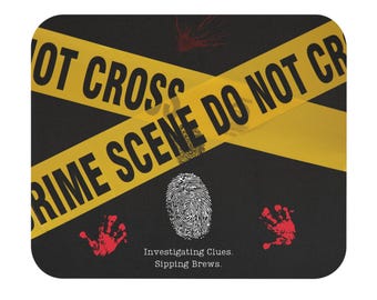 Escena del crimen, Huellas de manos ensangrentadas, Crímenes reales, Alfombrilla de ratón con huellas dactilares (rectangular)