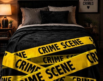 Crime Scene Plush Blanket, True Crime, Halloween Decor