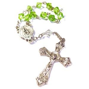 AUGUST Birthstone Rosary // Swarovski Beads // Peridot Beads // Peridot Rosary