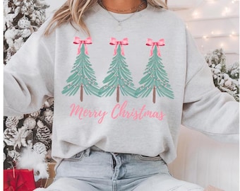 Pink Merry Christmas Trees PNG, Pink Christmas Trees, Pink Bows Christmas Tree, Merry Christmas PNG, Pink Merry Christmas