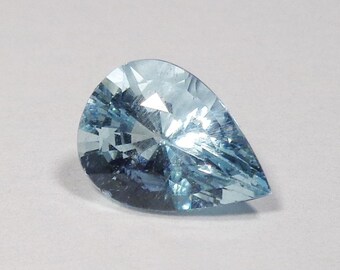 Natural Aquamarine Gemstone 1.45ct Pear Cut Loose Stone Light Blue March Birthstone