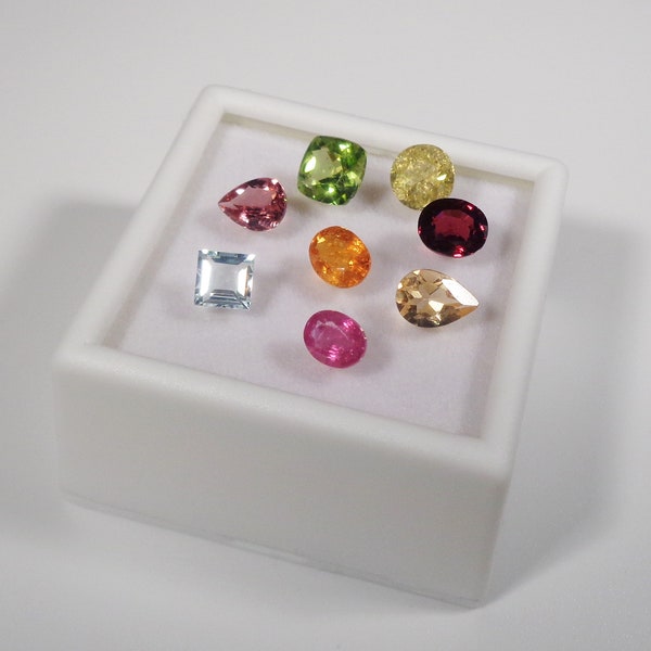 Assorted Natural Gemstone Set 5 Carats 7 or 8 Stones Faceted Random Mix Lot Surprise Gemstones Gift Idea