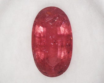 Rubellite Tourmaline Gemstone Large 6.60ct Reddish Pink Oval Cut Loose Stone Faceted