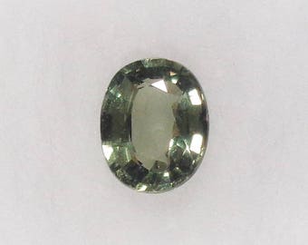 Natural Green Sapphire Loose .72ct Unheated Gemstone Oval Cut Faceted Stone