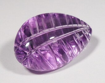 Amethyst Leaf Carving 16.71ct Natural Loose Stone Cabochon Gemstone February Birthstone