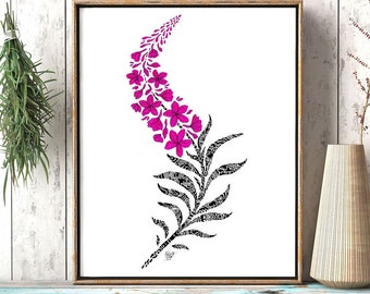 Doodle Fireweed - Doodle Art Series (Fine Art Archival Print)