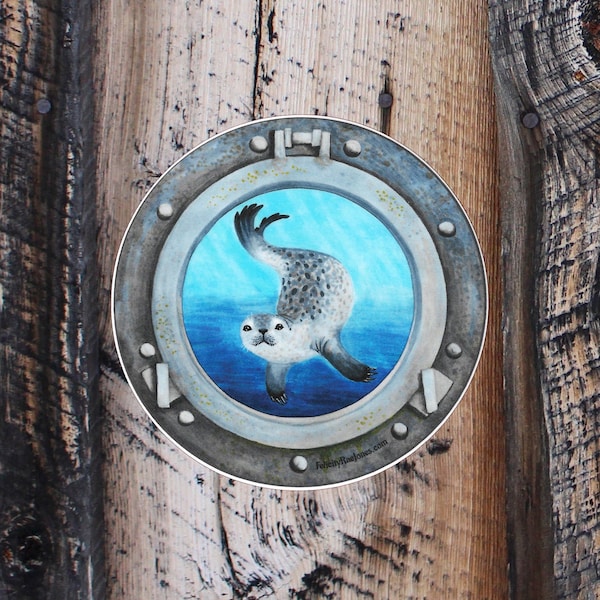 Porthole Seal- Harbor Seal (High Grade Weatherproof Sticker)