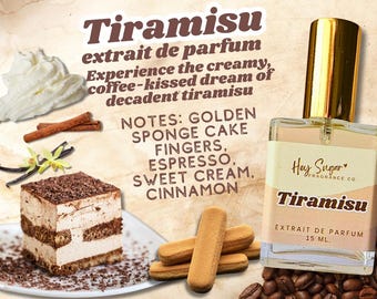 Tiramisu Perfume - Sweet, creamy gourmand coffee fragrance, sponge cake and cinnamon, perfume samples, gift for her, dessert perfume