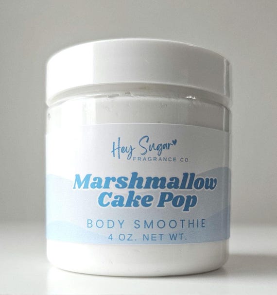 Marshmallow Cake Pop Body Smoothie - Rich, hydrating body cream, marshmallow vanilla cake, buttercream scent, non-greasy, gift for her