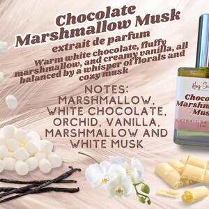 Chocolate Marshmallow Musk Perfume - clean skin fragrance, gourmand perfume, layering perfume, gift for her, perfume samples, summer scent