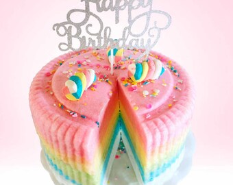 Rainbow Cotton Candy Cake, Cotton Candy Party Cake, Unicorn Theme Party, Sweet 16, Cloud Cake, Unique, Food Allergy Friendly, Gluten Free - Etsy