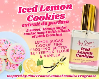 Iced Lemon Cookie Fragrance - Iced lemon buttery cookie, sweet pink icing, gourmand fragrance, animal cracker perfume, dupe perfume, citrus