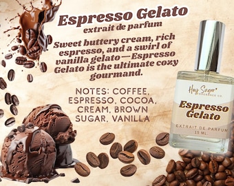 Espresso Gelato Perfume - Rich Coffee fragrance, notes of brown sugar, vanilla scent, gift for her, perfume sample, cozy perfume, dessert