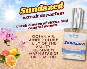 Sundazed Perfume- Ocean Air, Citrus, and Warm Driftwood | Summer Fragrance | Beachy Skin Scent | 15ml Perfume Spray - Gift for her, samples