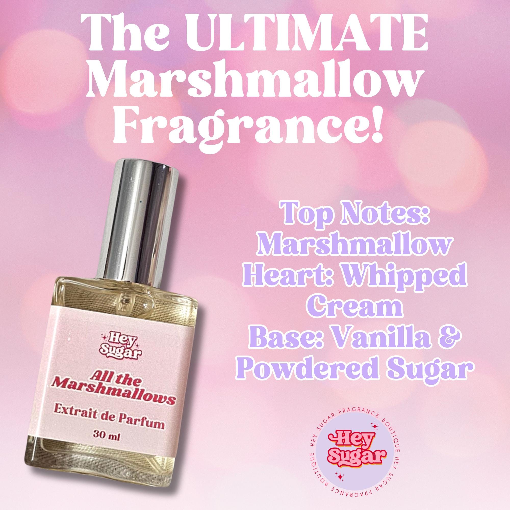 Marshmallow Perfume, gourmand dessert perfume, viral tiktok perfume,  sweet scent of vanilla, marshmallow fluff, sugar, bakery fragrance
