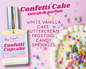 Confetti Cupcake Perfume -Vanilla Cake, Sweet Buttercream fragrance -gourmand perfume, sweet vanilla fragrance, gift for her, perfume sample