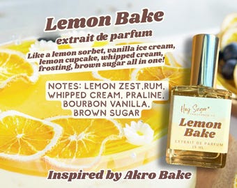 Lemon Bake Perfume - Lemon Gourmand, citrus perfume, bakery perfume, affordable perfume, gift under 20, perfume samples, Comp. to Bake