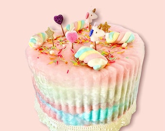 Custom Cotton Candy Layer Cake-choose your own flavors, unique birthday party cake, gluten and allergen free, special gift for girl, gifts