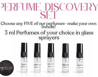 香水サンプル - 香水ディスカバリーセット - ミニ香水5個（3ml） - 5個セット - 箱入り香水セット、彼女へのプレゼント、Hey Sugar Perfume