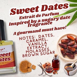 Parfum de dattes sucrées - Parfum gourmand, parfum de dattes sucrées, cadeau pour elle, échantillons de parfum, parfum de dessert inspiré, échantillons de parfum
