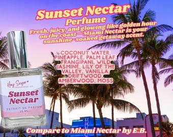 Profumo Sunset Nectar - Una fragranza fruttata e gourmand, Miami Nectar, fragranza tropicale e fresca, regalo per lei, campioncini di profumo, profumo in formato da viaggio