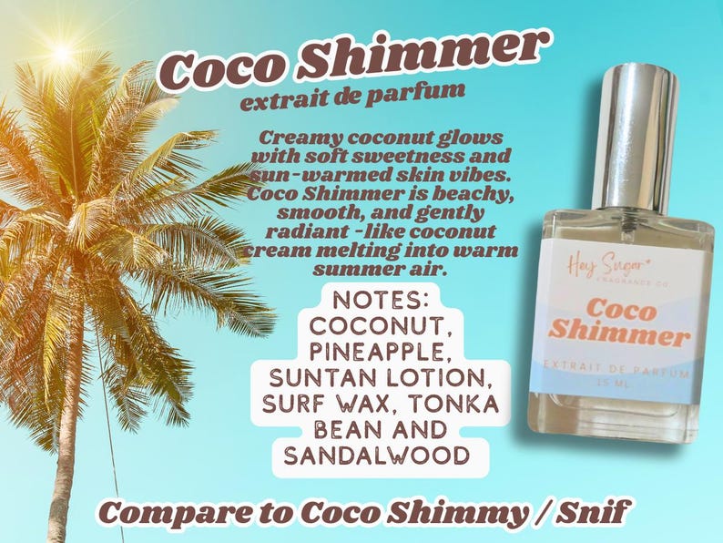 coco shimmy perfume, snif dupe, coco shimmy dupe, beach perfume, summer perfume, coconut perfume, vacation perfume, beachy perfume, layering perfume, suntan perfume, affordable perfume, sugar me sweet, bronze fox fragrance, pink lady perfume