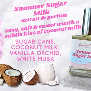 Summer Sugar Milk Perfume – Sugar, Vanilla, Coconut Milk & Rice Flower | Sweet Gourmand Fragrance | Perfume | Gift for Her | Perfume Sample