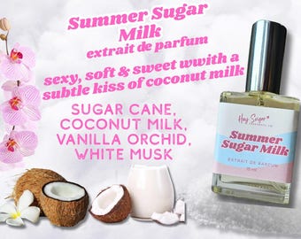 Summer Sugar Milk Perfume – Sugar, Vanilla, Coconut Milk & Rice Flower | Sweet Gourmand Fragrance | Perfume | Gift for Her | Perfume Sample