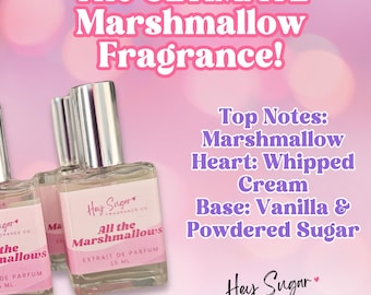 Marshmallow Perfume, gourmand dessert perfume, viral tiktok perfume,  sweet scent of vanilla, marshmallow fluff, sugar, bakery fragrance