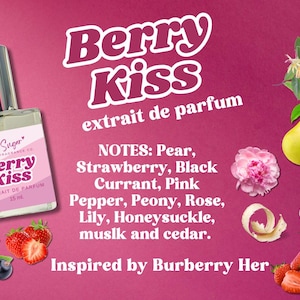 Berry Kiss-parfum - frisse en fruitige aardbeigeur voor dupe voor haar, geïnspireerd door parfum - fruitige gourmandgeur, verjaardagscadeau