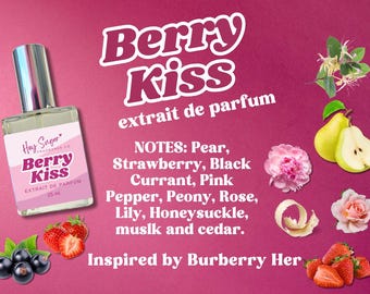 Berry Kiss Perfume - Fresh and Fruity Strawberry Fragrance for dupe for her, inspired by perfume- Fruity Gourmand fragrance, Birthday Gift