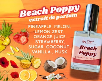 Beach Poppy Parfym - En vild tropisk doft, inspirerad doft, fruktig blomdoft | Budgetvänlig parfym för henne, parfymprover