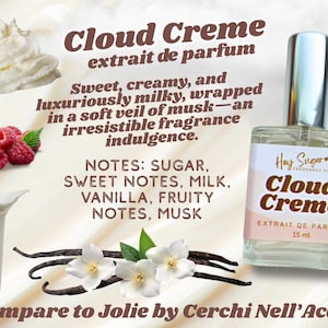 Creme Cloud Perfume- cozy creamy sweet musk, skin scent, gorumand clean girl fragrance, layering perfume, gift for her, perfume samples