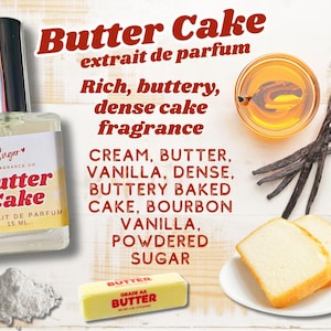 Parfum de gâteau au beurre - Parfum gourmand pour les amateurs de parfum de boulangerie, riche parfum de gâteau au beurre à la vanille, cadeau pour elle, échantillons de parfum, sucré