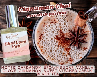 Chai Love You Parfym - Kryddad Chai-doft, Gourmand-doft, Mysig parfym, Kryddig doft, Parfymprover, Present till henne, Prisvärd