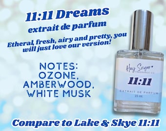 Perfume 11:11 Dreams - Almizcle blanco, aroma etéreo, fragancia de chica pura, perfume ligero, regalo para el Día de la Madre, fragancia fresca, perfume para combinar con otras fragancias