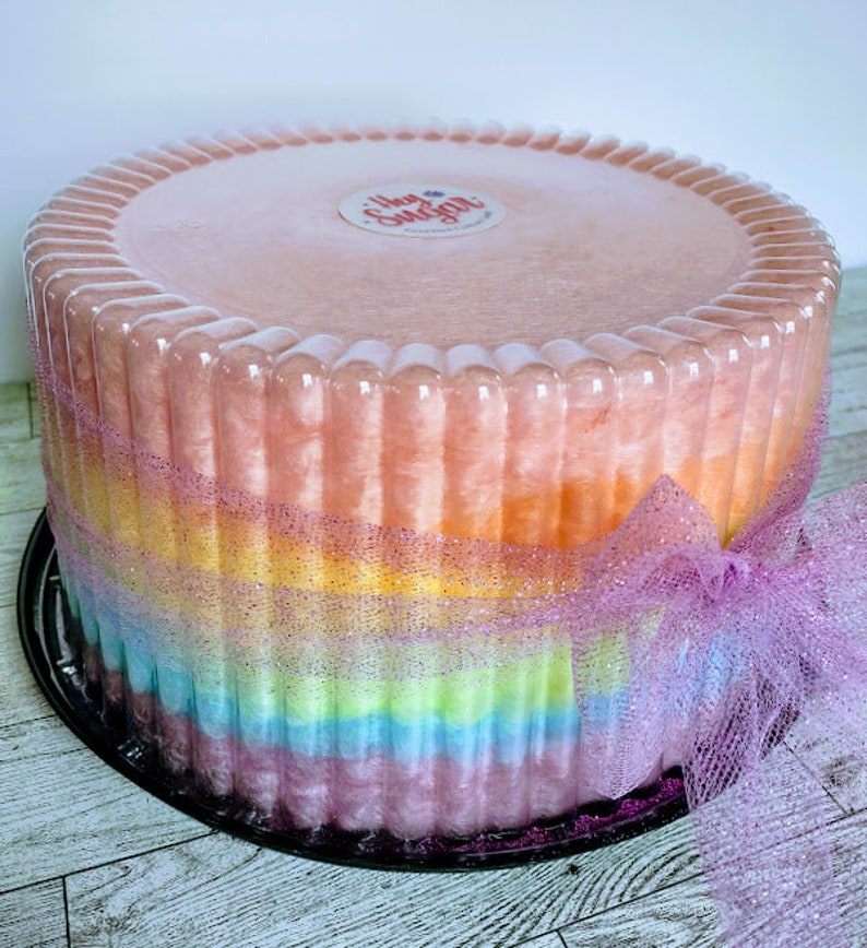 Rainbow Cotton Candy Cake Cotton Candy Party Cake Unicorn Etsy