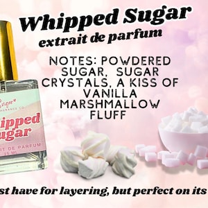 Whipped Sugar Perfume - Sweet Powdered Sugar fragrance, gourmand perfume, layering perfume, gift for her, body oil, perfume samples, dessert