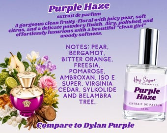 Purple Haze Perfume - Dylan Purple twin - Clean Girl Perfume • Fruity Floral Musk • Pear & Soft Woods • Affordable Perfume