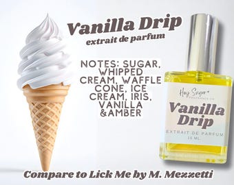 Perfume Vanilla Drip - Vainilla dulce y cremosa, con aroma similar a Lick Me Fragrance, perfume gourmand, regalo por menos de 20, fragancia para amantes de la vainilla