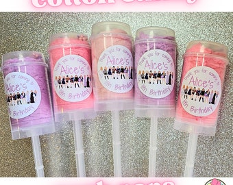 Cotton Candy Party Favors, 15 Personalized Taylor Era theme Birthday candy, Push Pop treats, custom cake pops,  favor,  dessert table