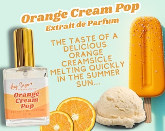 Orange Cream Pop Perfume - Orange Vanilla Cream Perfume, gourmand fruit fragrance, summertime memory fragrance, gift for her