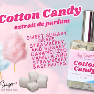 Parfum barbe à papa - parfum barbe à papa rose et bleu gourmand, sucre pétillant, parfum de soie dentaire chaud, parfum pour les cheveux, parfum de bonbon