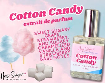 Cotton Candy Perfume - Gourmand Pink & Blue Cotton Candy Fragrance, Sparkling Sugar, Warm Floss Scent, hair perfume,sweet candy scent