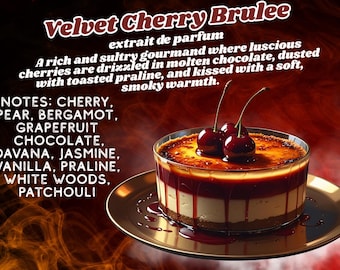 Velvet Cherry Brûlée Perfume - Cherry Praline fragrance, sultry gourmand, gift for her, cherry fragrance, sexy perfume, date night perfume