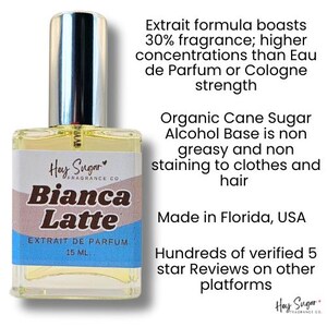 Blanca Latte Perfume- Inspired by a popular White Caramel Latte Perfume, honey musk gourmand perfume, sweet perfume, gift for her image 3