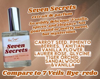 Perfume Seven Secrets - Fragancia Seven Veils, Perfume especiado, Perfume árabe, Fragancia cálida de otoño, Perfume asequible, Fragancia excepcional