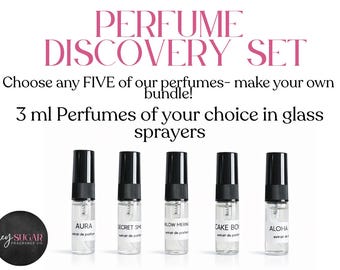 Parfüm Entdeckungs-Set – 5 Düfte auswählen – 3ml Probesprays – Handgemachte Parfümproben – Gourmand-Duftset – Ausprobieren vor dem Kauf