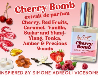 Cherry Bomb Perfume - Inspired by Simone Andreoli Vicebomb Perfume - A seductive cherry gourmand perfume, sweet fruity fresh perfume,